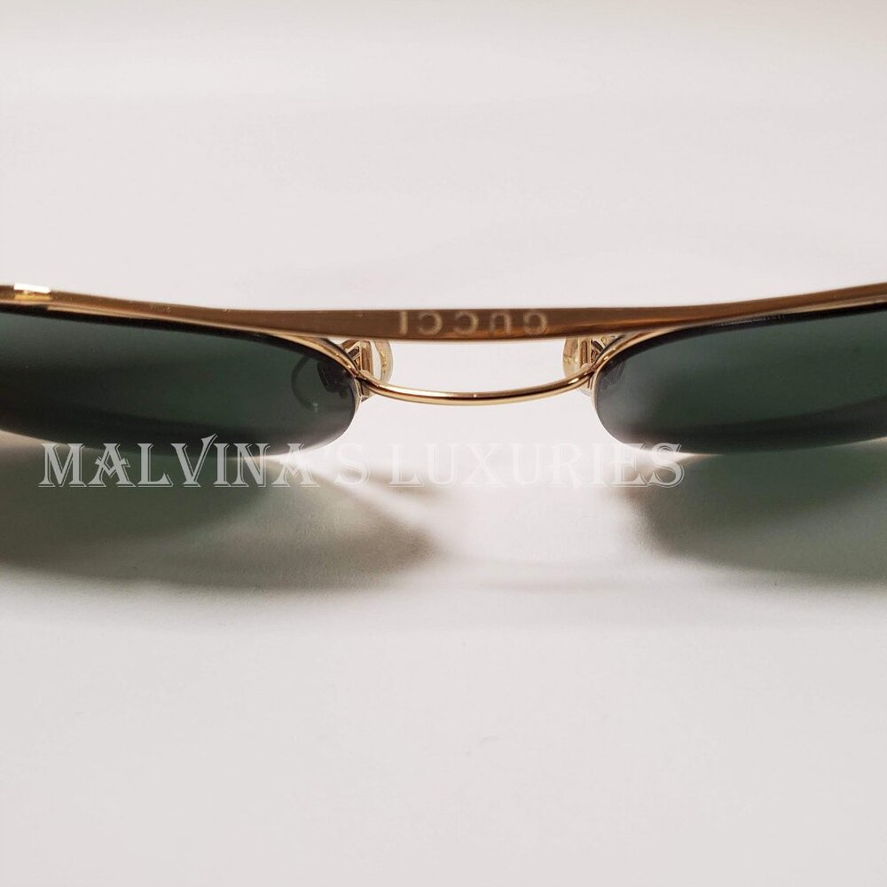 GUCCI SUNGLASSES GG0503S 003 MENS GOLD METAL AVIATOR INTERLOCKING G LOGO - Picture 8 of 12